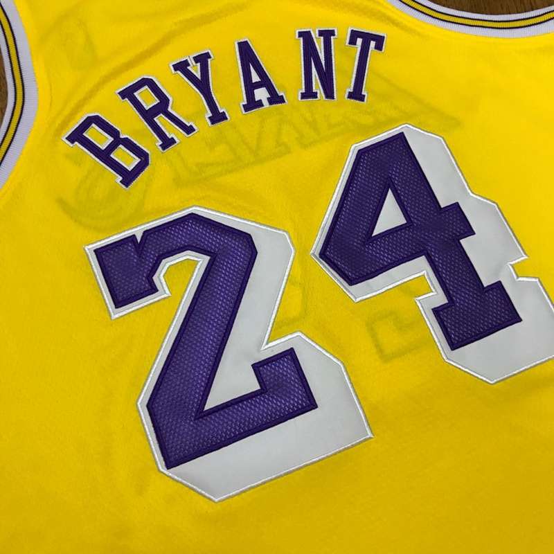 Los Angeles Lakers BRYANT #24 Yellow Basketball Jersey (Closely Stitched)