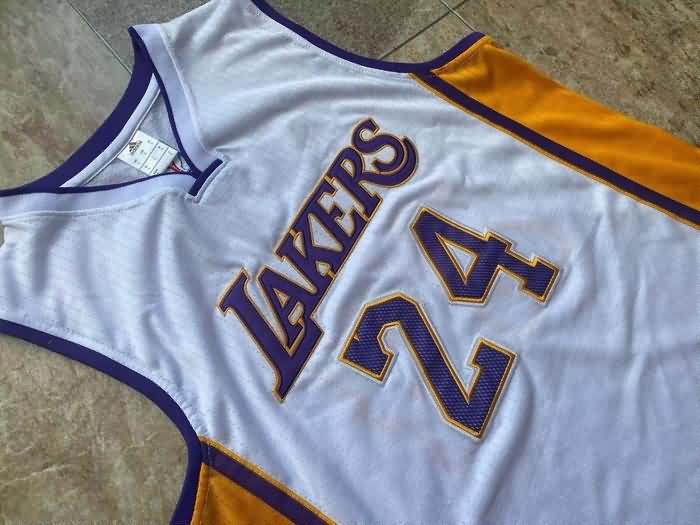 Los Angeles Lakers BRYANT #24 White Classics Basketball Jersey (Closely Stitched)