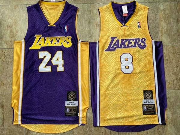 Los Angeles Lakers #8 Yellow Purple BRYANT Classics Basketball Jersey (Closely Stitched)