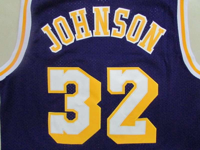 Los Angeles Lakers JOHNSON #32 Purple Classics Basketball Jersey (Stitched)