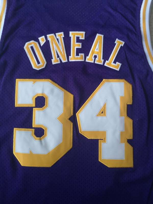 Los Angeles Lakers ONEAL #34 Purple Classics Basketball Jersey (Stitched)