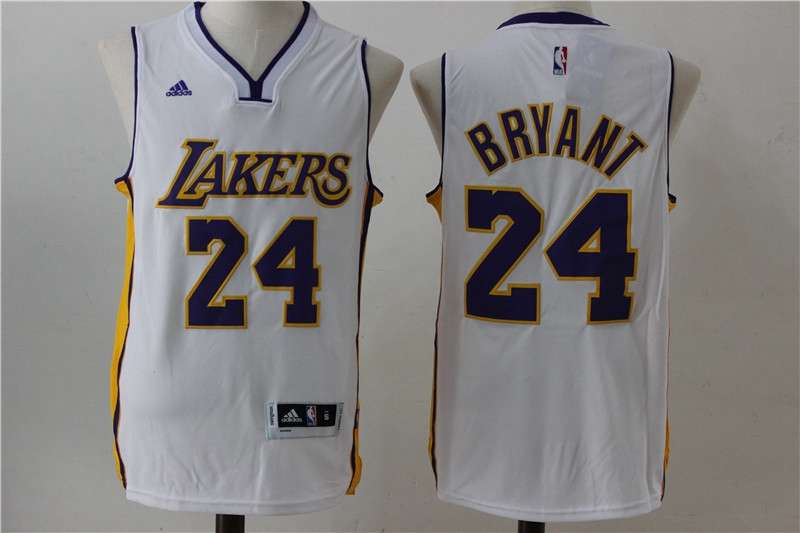 Los Angeles Lakers BRYANT #24 White Classics Basketball Jersey 2 (Stitched)