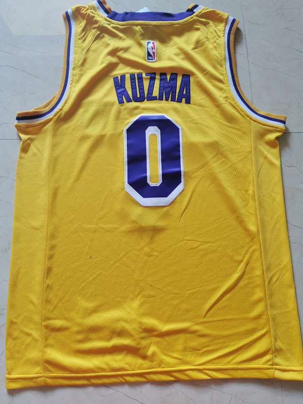 Los Angeles Lakers KUZMA #0 Yellow Classics Basketball Jersey (Stitched)