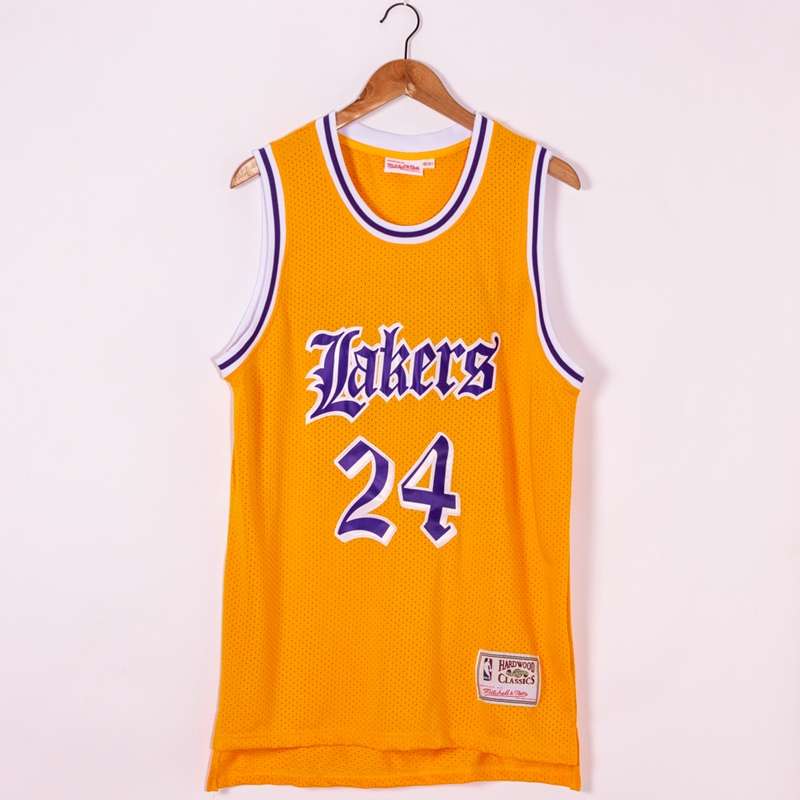 Los Angeles Lakers BRYANT #24 Yellow Classics Basketball Jersey 2 (Stitched)