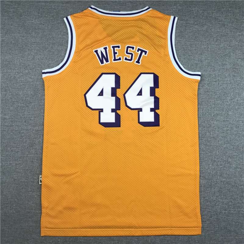 Los Angeles Lakers WEST #44 Yellow Classics Basketball Jersey (Stitched)