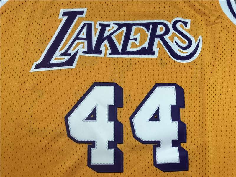 Los Angeles Lakers WEST #44 Yellow Classics Basketball Jersey (Stitched)