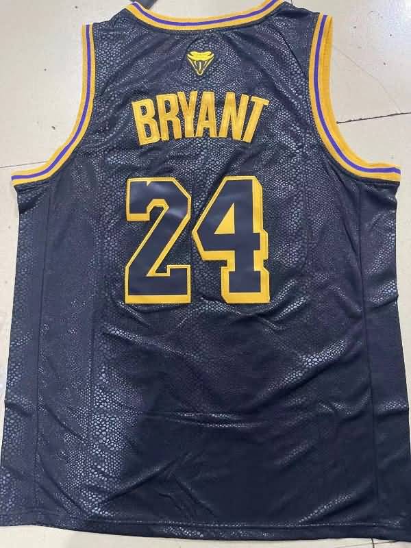 Los Angeles Lakers BRYANT #8 #24 Black Basketball Jersey 03 (Stitched)