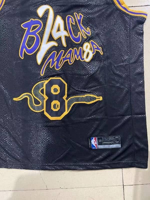 Los Angeles Lakers BRYANT #8 #24 Black Basketball Jersey 03 (Stitched)