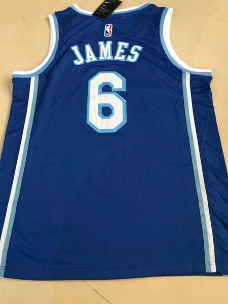 Los Angeles Lakers JAMES #6 Blue Basketball Jersey (Stitched)