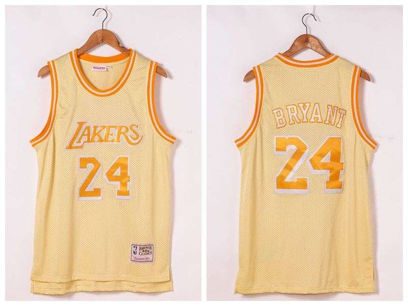 Los Angeles Lakers BRYANT #24 Gold Basketball Jersey (Stitched)