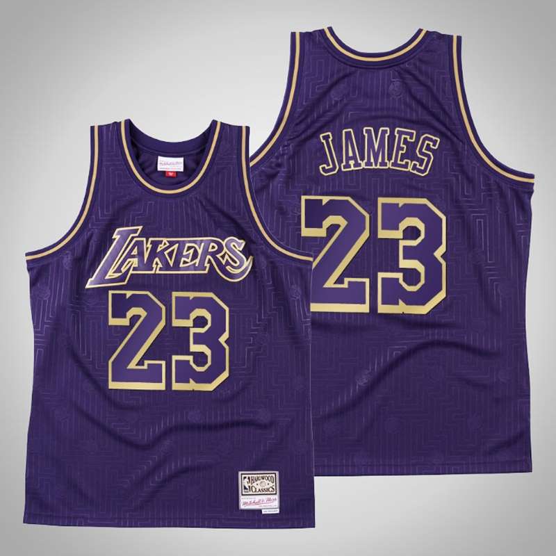 Los Angeles Lakers JAMES #23 Purple Basketball Jersey 2 (Stitched)