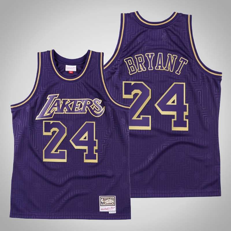 Los Angeles Lakers BRYANT #24 Purple Basketball Jersey (Stitched) 04