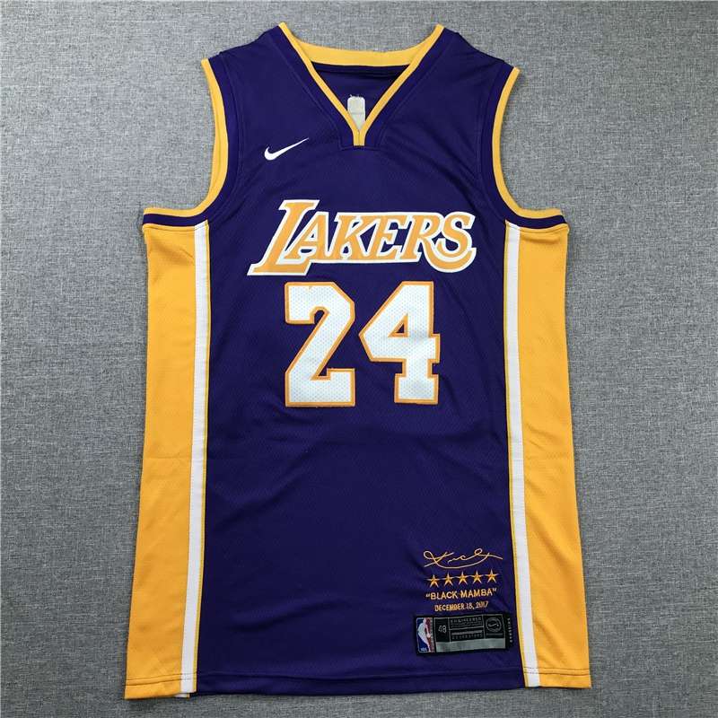 Los Angeles Lakers BRYANT #24 Purple Basketball Jersey (Stitched) 05