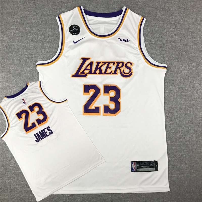 Los Angeles Lakers JAMES #23 White Basketball Jersey 4 (Stitched)