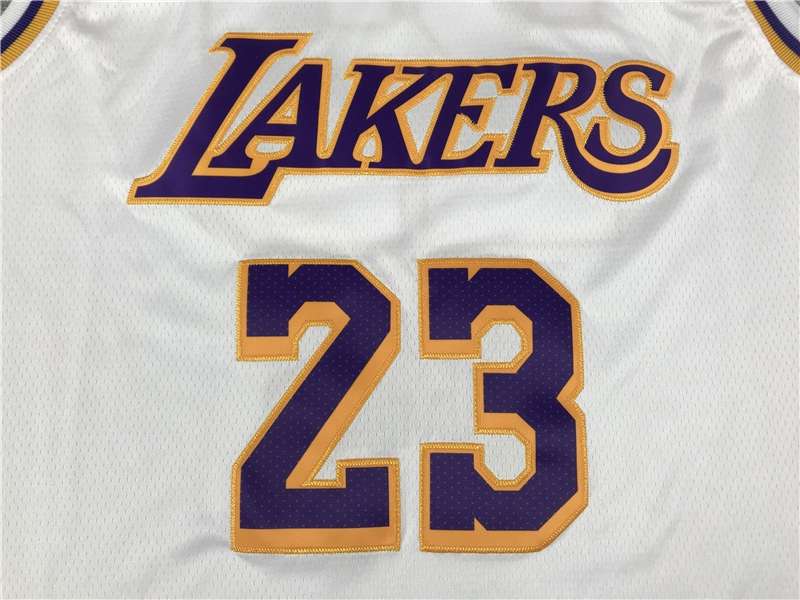 Los Angeles Lakers JAMES #23 White Basketball Jersey 4 (Stitched)