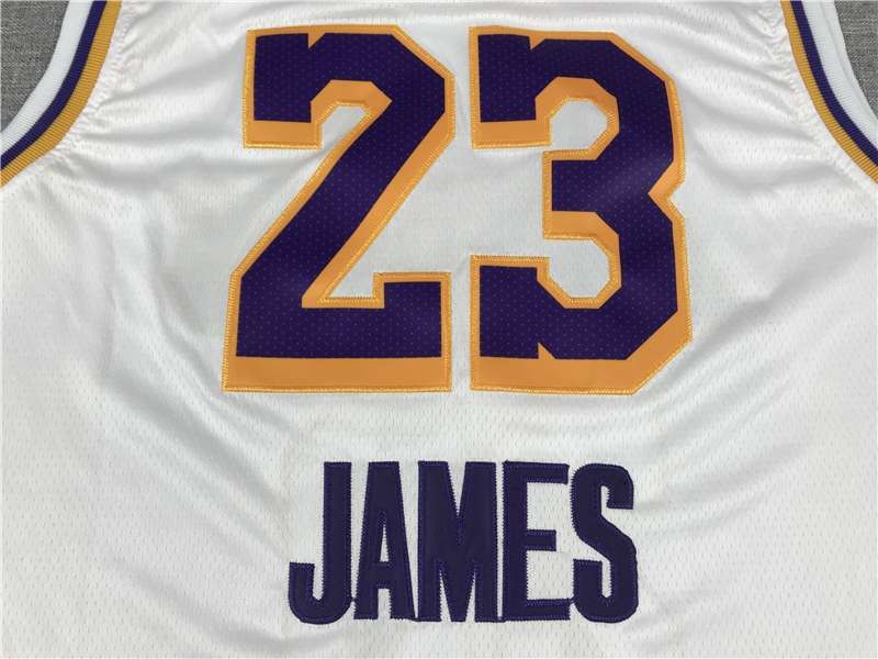 Los Angeles Lakers JAMES #23 White Basketball Jersey 4 (Stitched)