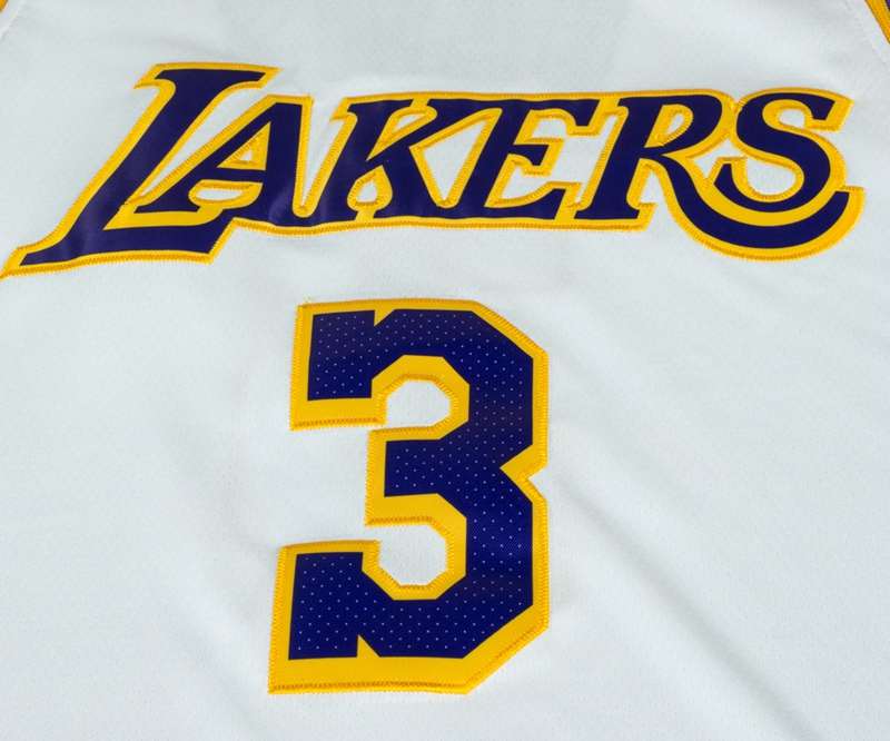 Los Angeles Lakers DAVIS #3 White Basketball Jersey (Stitched)