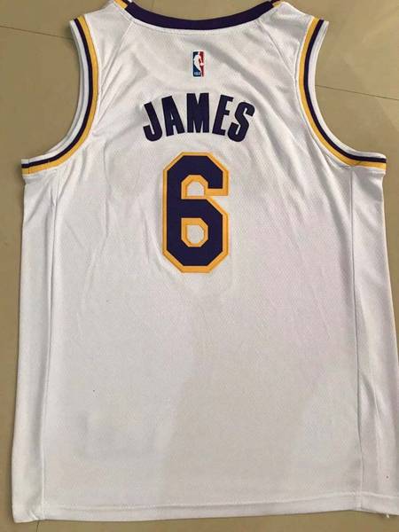 Los Angeles Lakers JAMES #6 White Basketball Jersey (Stitched)