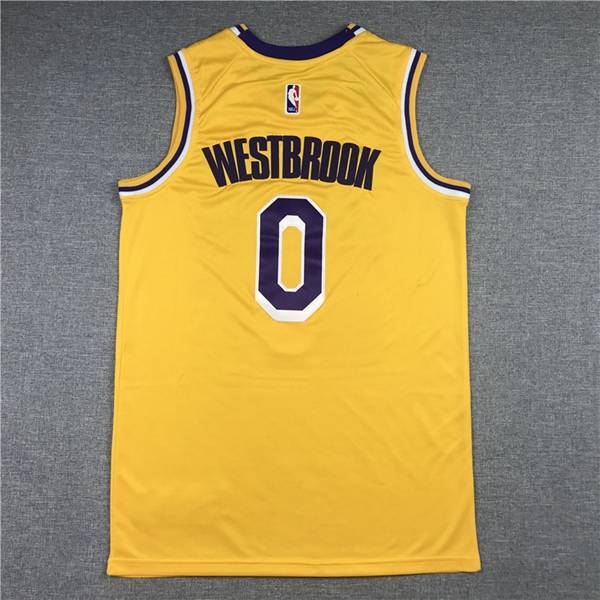 Los Angeles Lakers WESTBROOK #0 Yellow Basketball Jersey (Stitched)