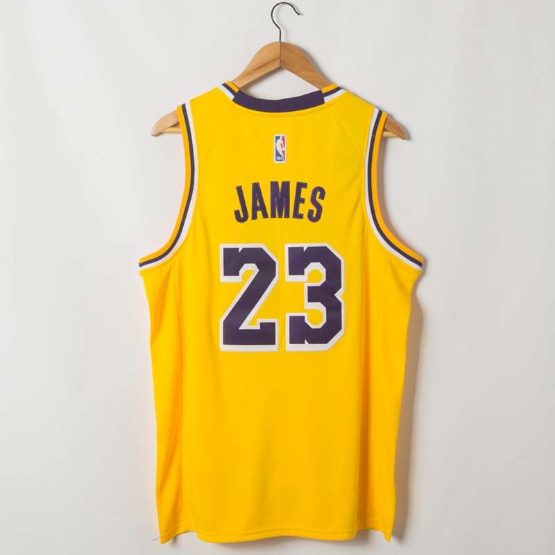 Los Angeles Lakers JAMES #23 Yellow Basketball Jersey (Stitched)