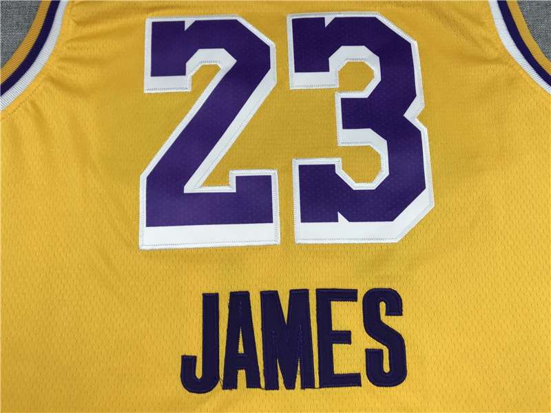 Los Angeles Lakers JAMES #23 Yellow Basketball Jersey (Stitched) 05