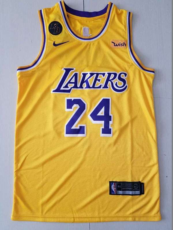 Los Angeles Lakers BRYANT #24 Yellow Basketball Jersey 2 (Stitched)