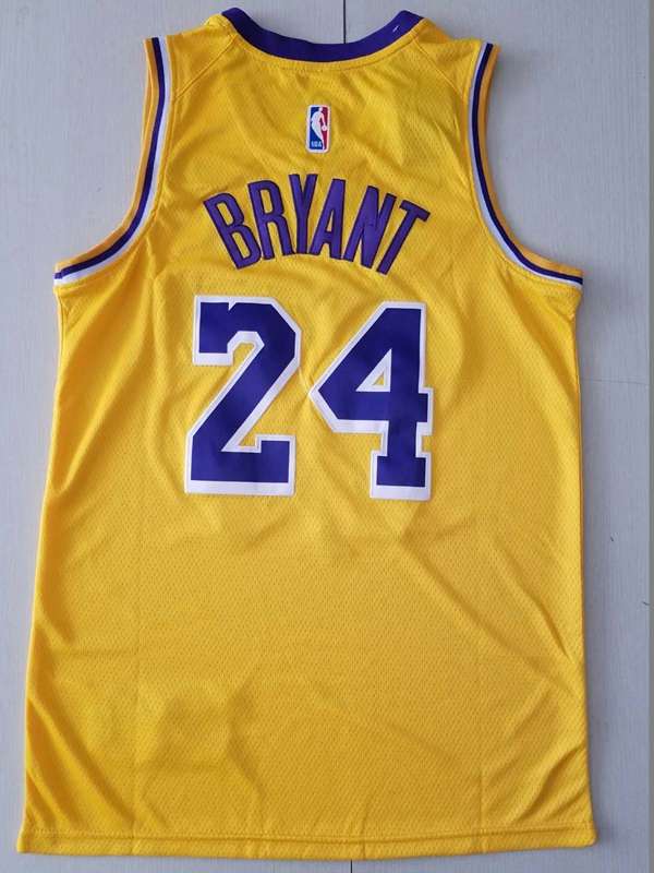 Los Angeles Lakers BRYANT #24 Yellow Basketball Jersey 2 (Stitched)