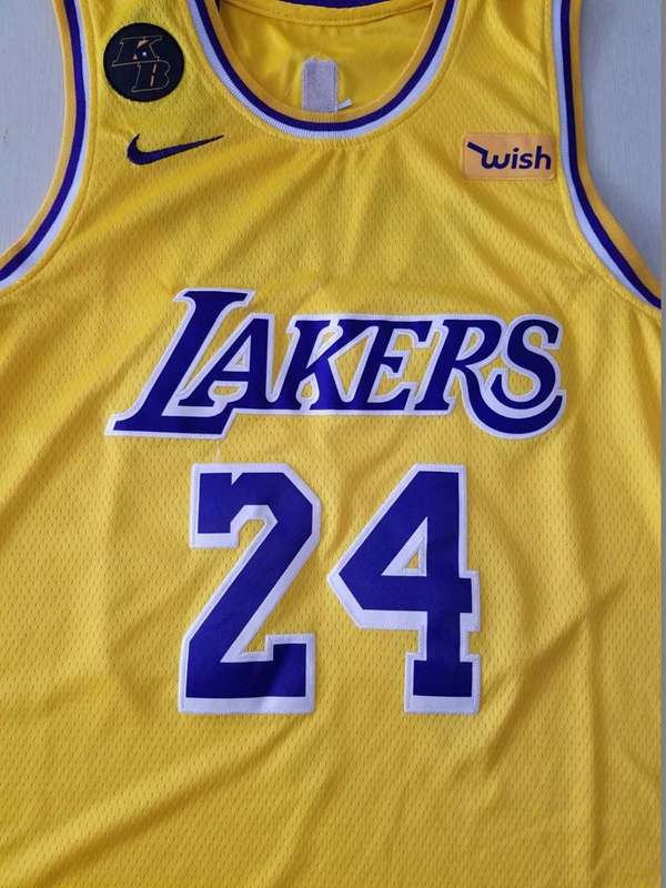 Los Angeles Lakers BRYANT #24 Yellow Basketball Jersey 2 (Stitched)