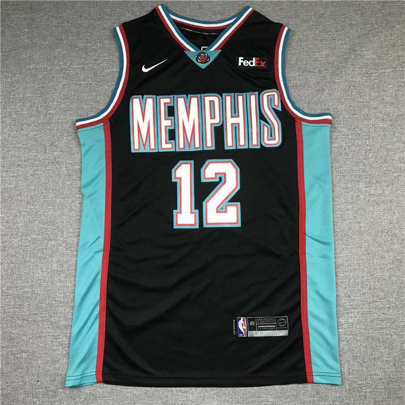 20/21 Memphis Grizzlies MORANT #12 Black Basketball Jersey (Stitched)