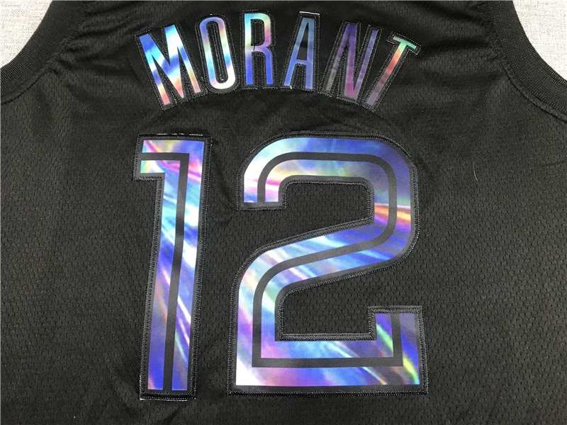 20/21 Memphis Grizzlies MORANT #12 Black Basketball Jersey 02 (Stitched)