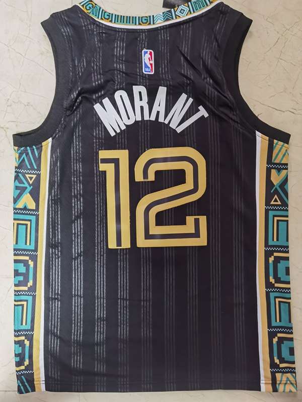 20/21 Memphis Grizzlies MORANT #12 Black City Basketball Jersey (Stitched)