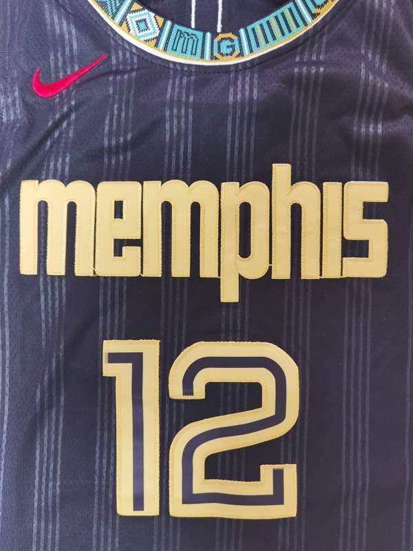 20/21 Memphis Grizzlies MORANT #12 Black City Basketball Jersey (Stitched)