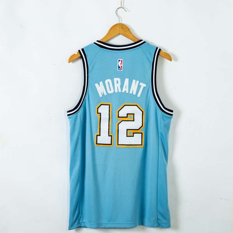 20/21 Memphis Grizzlies MORANT #12 Blue City Basketball Jersey (Stitched)