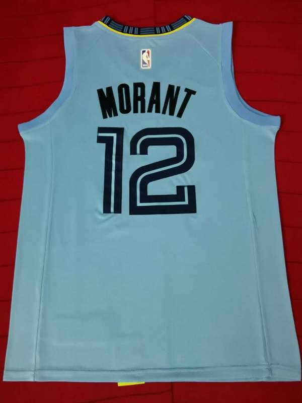 2020 Memphis Grizzlies MORANT #12 Light Blue Basketball Jersey (Stitched)