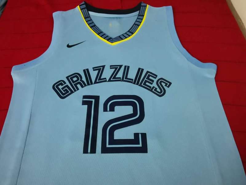 2020 Memphis Grizzlies MORANT #12 Light Blue Basketball Jersey (Stitched)