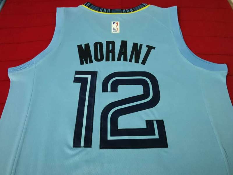 2020 Memphis Grizzlies MORANT #12 Light Blue Basketball Jersey (Stitched)