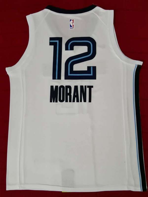 2020 Memphis Grizzlies MORANT #12 White Basketball Jersey (Stitched)