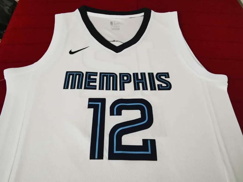 2020 Memphis Grizzlies MORANT #12 White Basketball Jersey (Stitched)