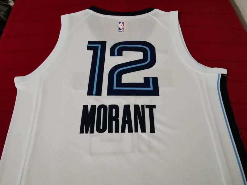 2020 Memphis Grizzlies MORANT #12 White Basketball Jersey (Stitched)