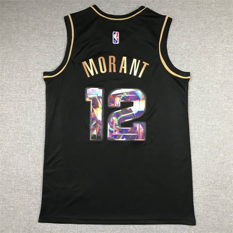 21/22 Memphis Grizzlies MORANT #12 Black Basketball Jersey (Stitched)