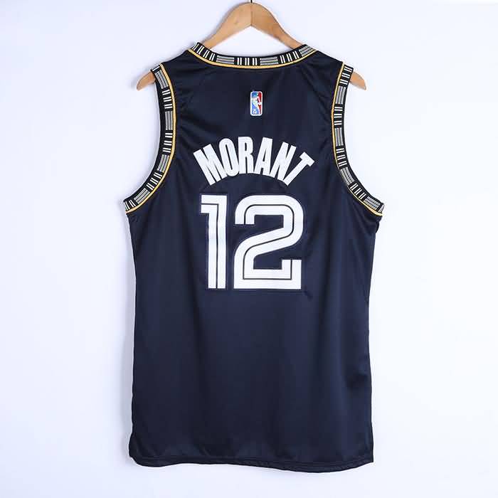 21/22 Memphis Grizzlies MORANT #12 Dark Blue City Basketball Jersey (Stitched)