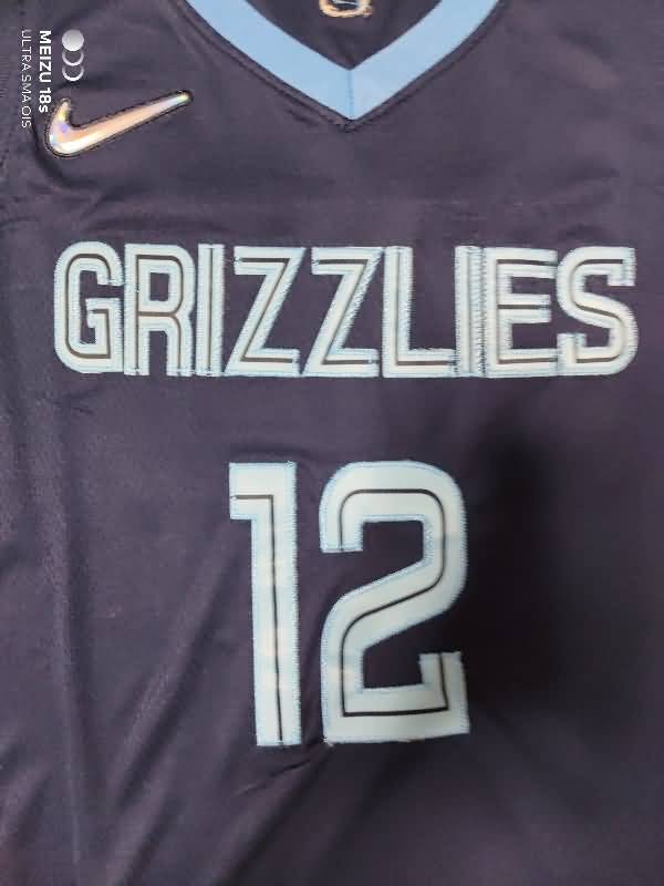 21/22 Memphis Grizzlies MORANT #12 Dark Blue Basketball Jersey (Stitched)