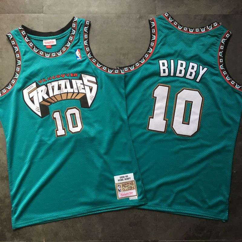 1998/99 Memphis Grizzlies BIBBY #10 Green Classics Basketball Jersey (Closely Stitched)