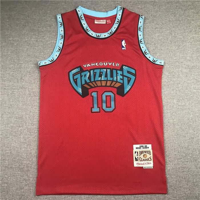 1998/99 Memphis Grizzlies BIBBY #10 Red Classics Basketball Jersey (Stitched)