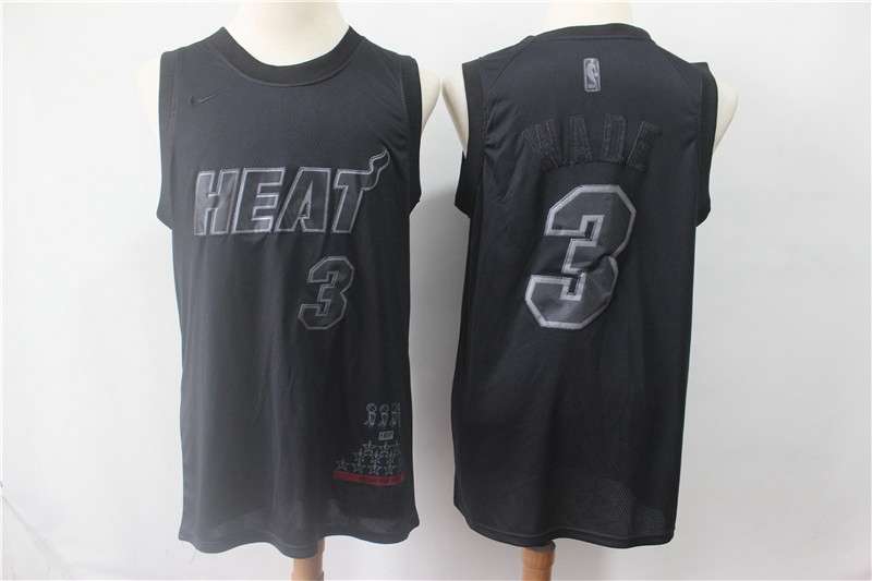 2019 Miami Heat WADE #3 Black MVP Basketball Jersey (Stitched)