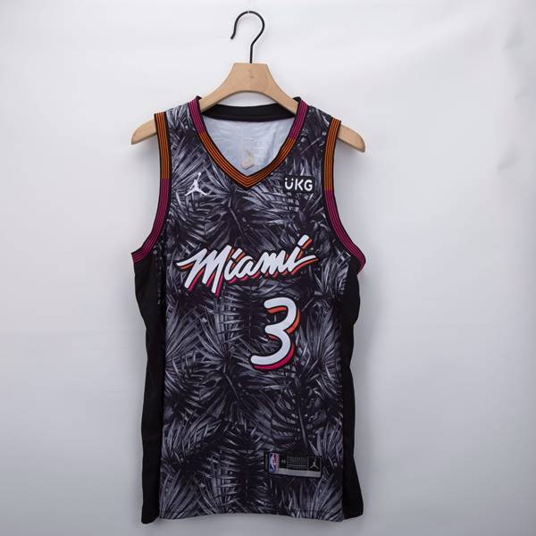 20/21 Miami Heat WADE #3 Black AJ Basketball Jersey (Stitched)