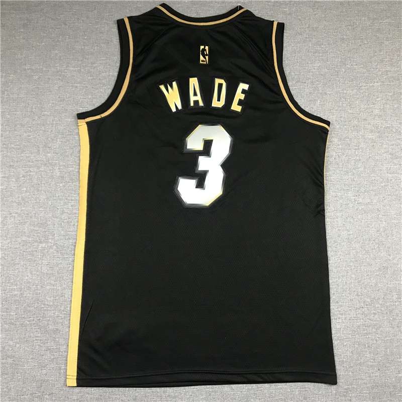 20/21 Miami Heat WADE #3 Black Gold Basketball Jersey (Stitched)