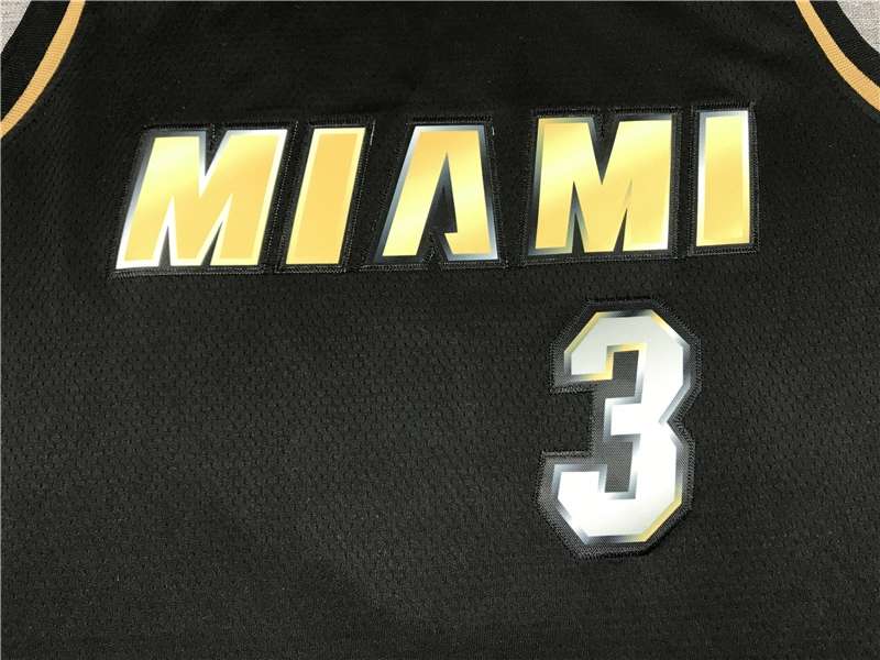 20/21 Miami Heat WADE #3 Black Gold Basketball Jersey (Stitched)