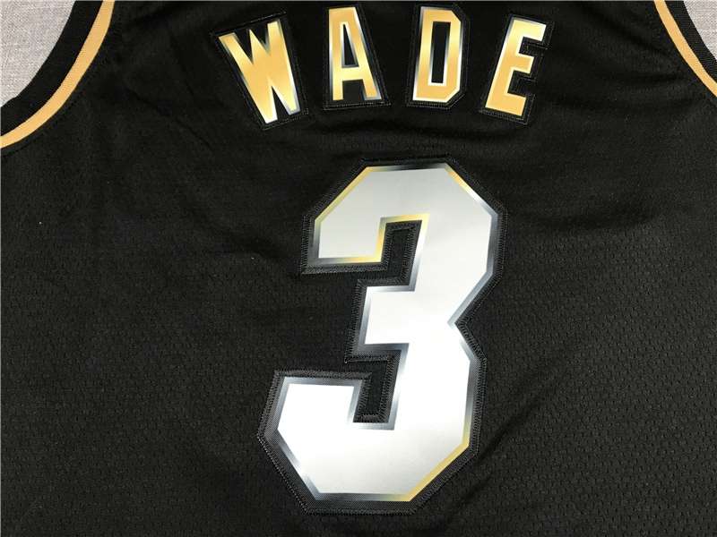 20/21 Miami Heat WADE #3 Black Gold Basketball Jersey (Stitched)