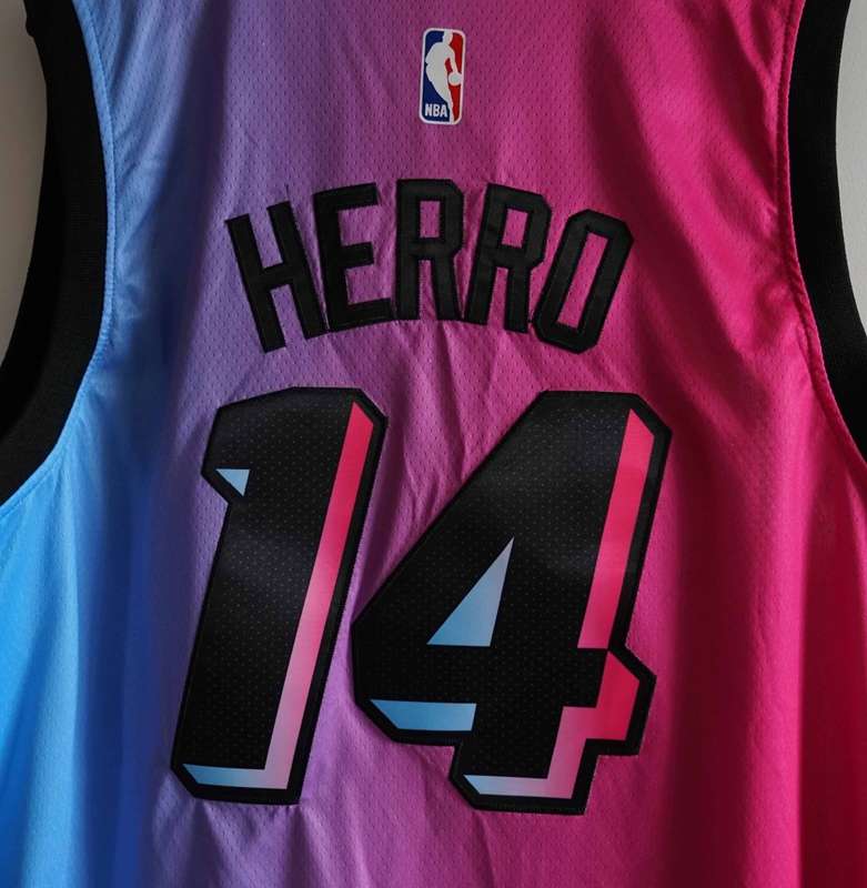 20/21 Miami Heat HERRO #14 Pink Blue City Basketball Jersey (Stitched)